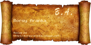 Borsy Aranka névjegykártya